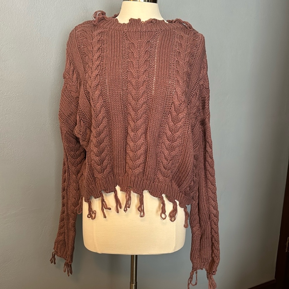 Dusty Pink Crop Sweater